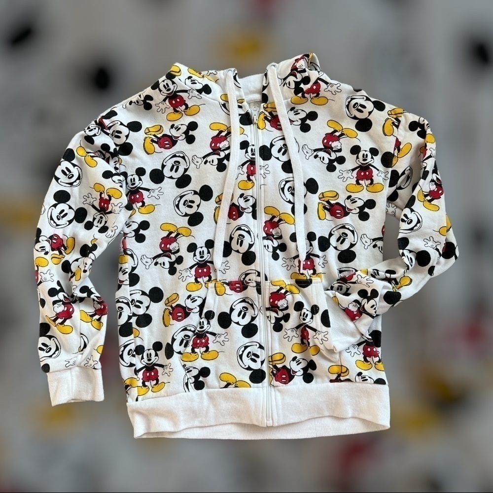 Disney zip up hoodie 60% cotton 40% polyester Mickey Mouse print sz S